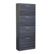 Scarpiera Wendy Grigio Scuro: Legno, cm 60x24x150