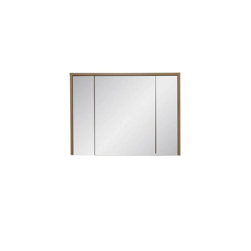 Mobile da bagno GABI 100 cm – 3 porte specchio – Finitura ardesia e legno – Da appendere