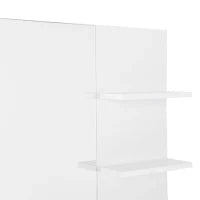 kleankin Mobiletto Pensile Bagno 60 x 10 x 48cm, con Specchio e 3 Ripiani, Armadietto a Parete in MDF Bianco