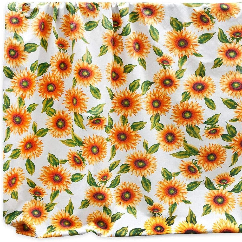 Telo Arredo Copritutto 170x280 cm Cotone Copridivano Letto Girasoli Bianco
