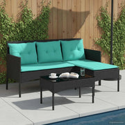 Set Divano da Giardino con cuscino 2 pcs polyrattan