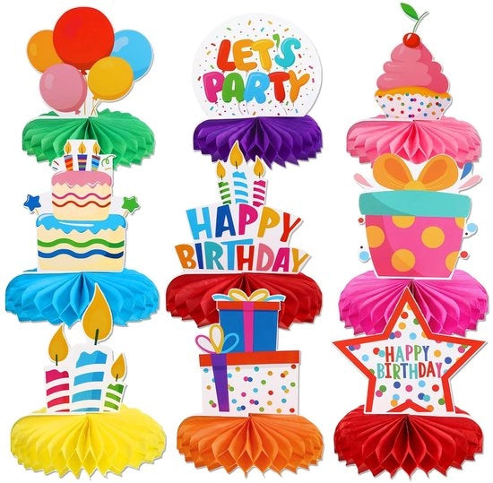 Decorazione di tavola colorata per feste, set da 9 pezzi 20x15 cm, per bambini e occasioni familiari.