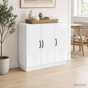 Credenza Bianco Lucido 89 x 34,5 x 77 cm Legno ingegnerizzato 895339