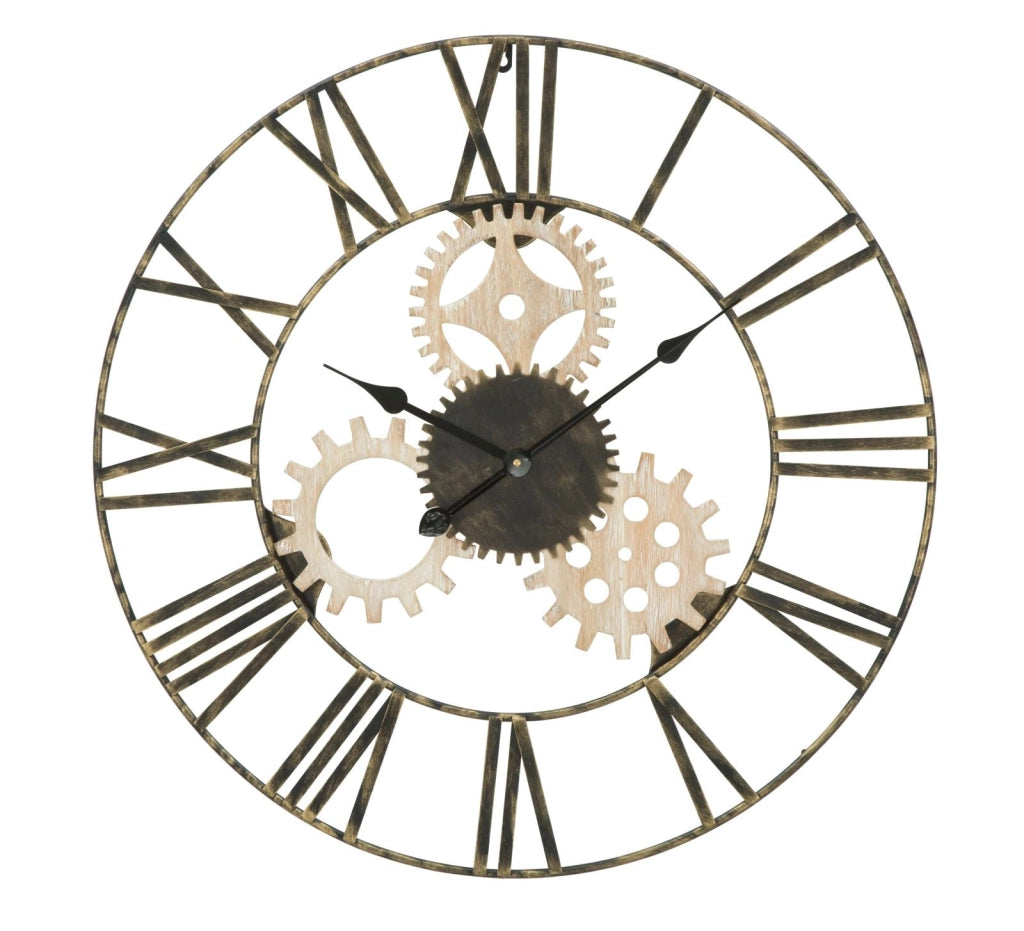 Orologio da muro con ingranaggi dal design moderno ø 70 cm