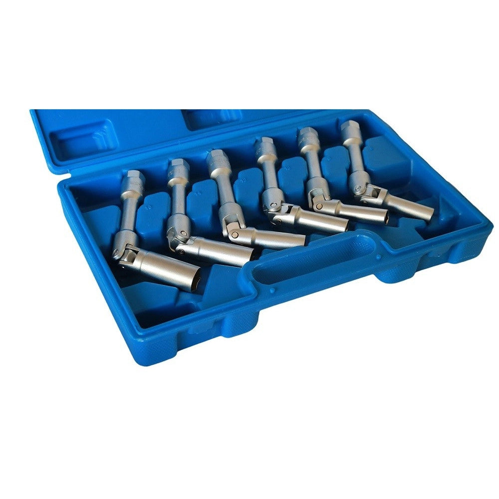 Trade Shop - Kit 6 Chiavi Bussola Snodate Per Candelette Auto Diesel Da 8 A 16 Mm 3/8" 160mm -
