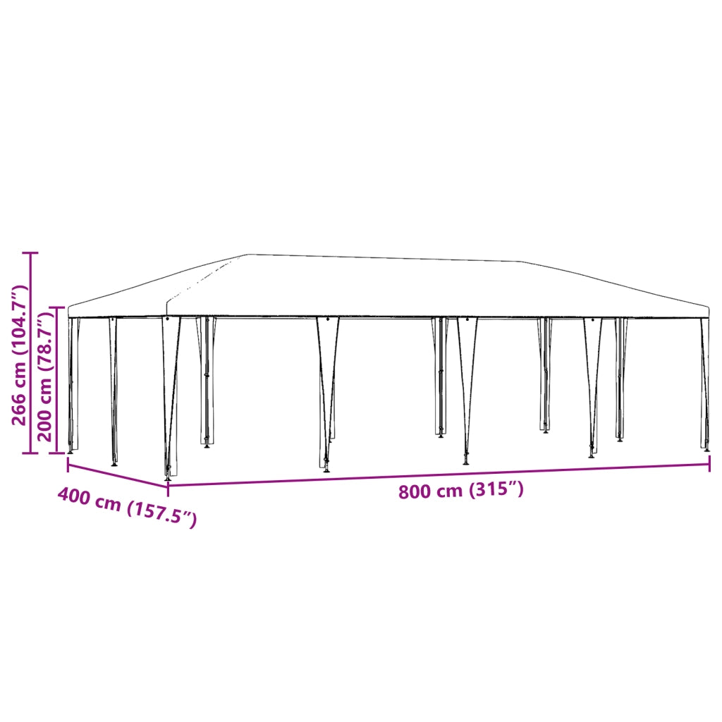 Tenda da Festa Verde 8x4 m PE