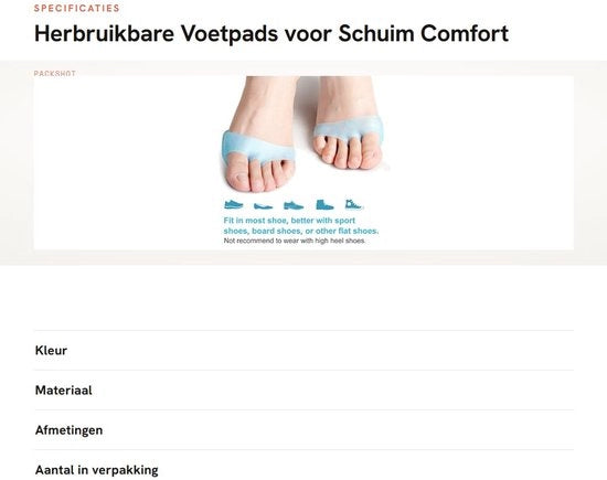 Supporti per piedi 4 pezzi - Pads per piedi riciclabili - Gomma siliconica medica - Disegno ergonomico - Allevia il dolore ai piedi - Facili da pulire - Supporto per piedi