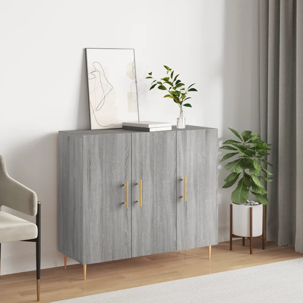 Credenza | Madia | Buffet da pranzo | Armadio da pranzo Grigio Sonoma 90x34x80 cm in Legno Multistrato