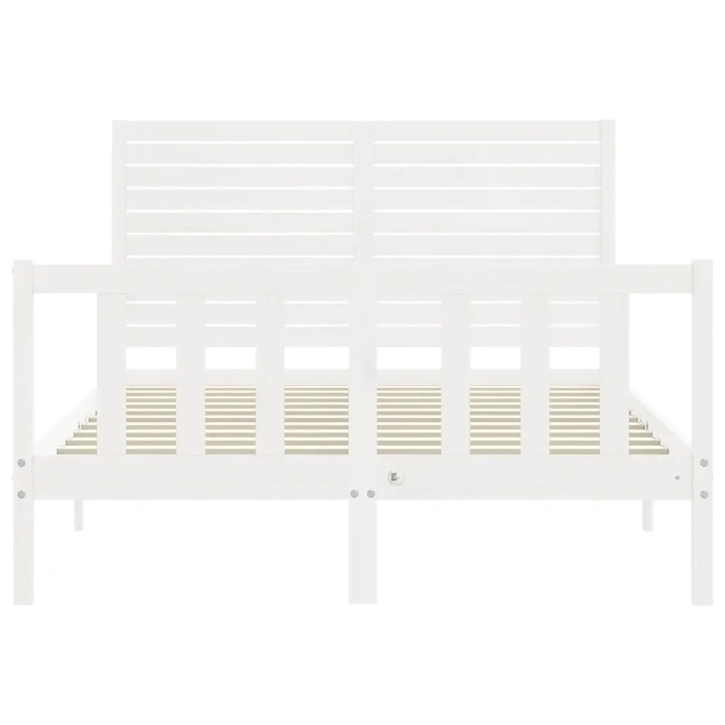 Letto senza Materasso-Struttura Letto Bianco 140x190 cm Legno Massello di Pino 937591