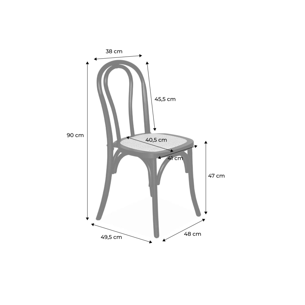 Set 2 sedie vintage in legno e rattan, bianco