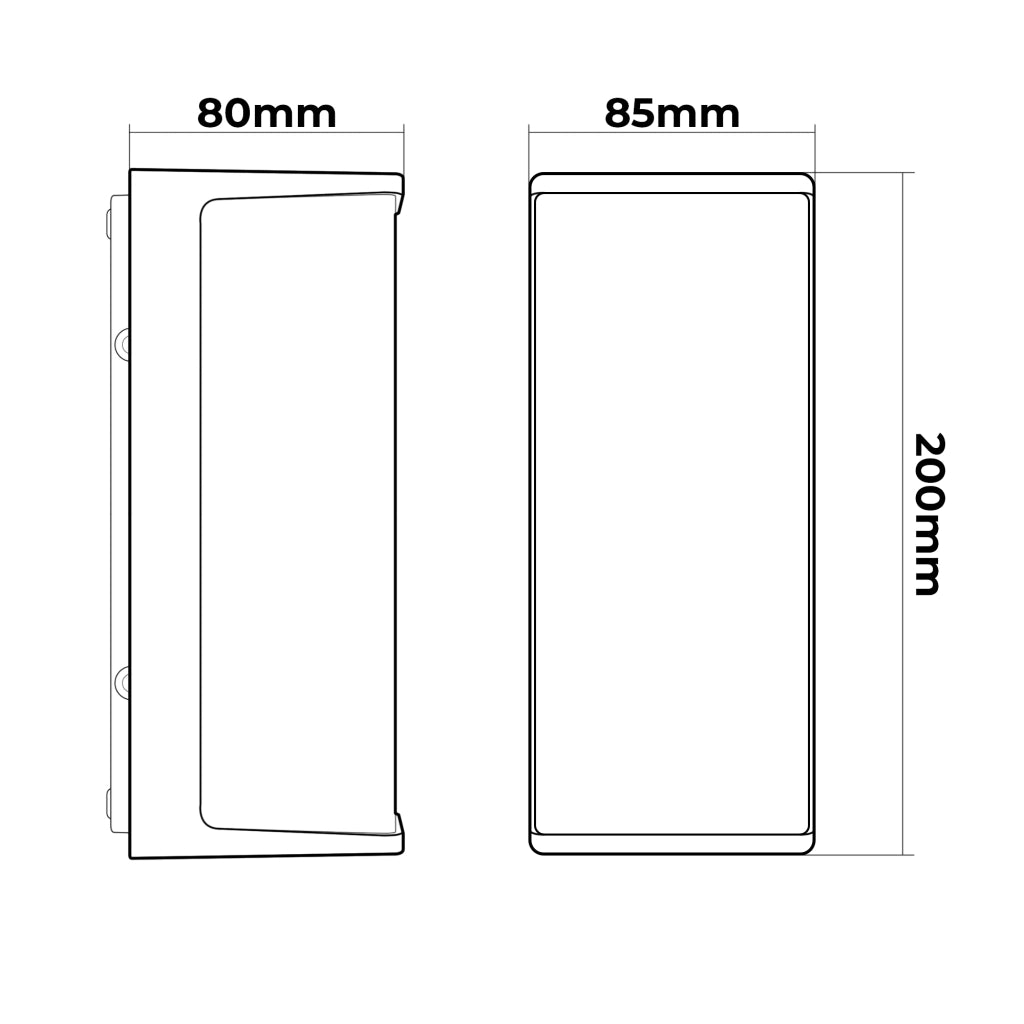 APPLIQUE DA ESTERNO A LED RETTANGOLARE LAMPADA DA PARETE MODERNA IN PVC BIANCO LUCE FREDDA 6500K - ILLUMINAZIONE EFFICIENTE