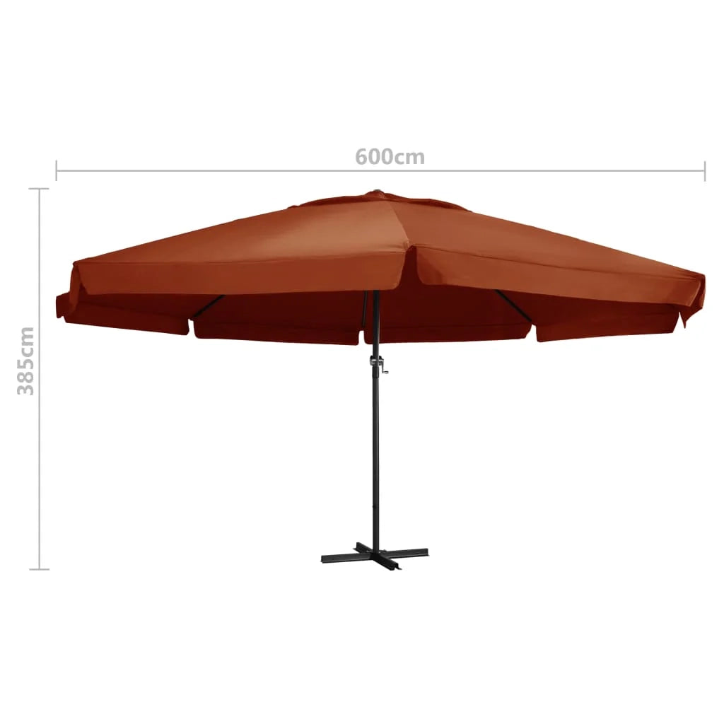 Ombrellone da esterno con palo in alluminio 600 cm terracotta 02_0008241