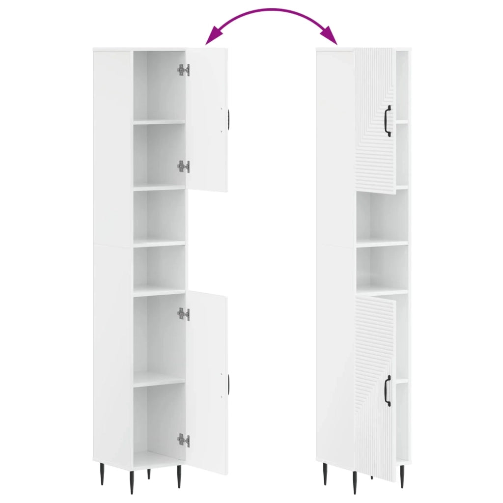 Set di Armadi da Bagno da 2 Pezzi HAARLEM Bianco Lucido 3417535