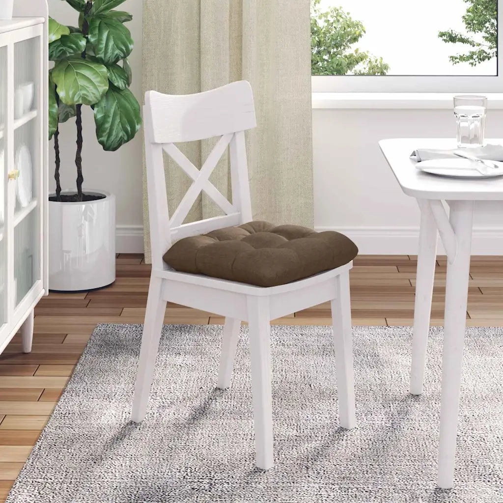 Cuscini per Seduta 4 pcs Marrone 40 x 40 x 12 cm Tessuto 42015064