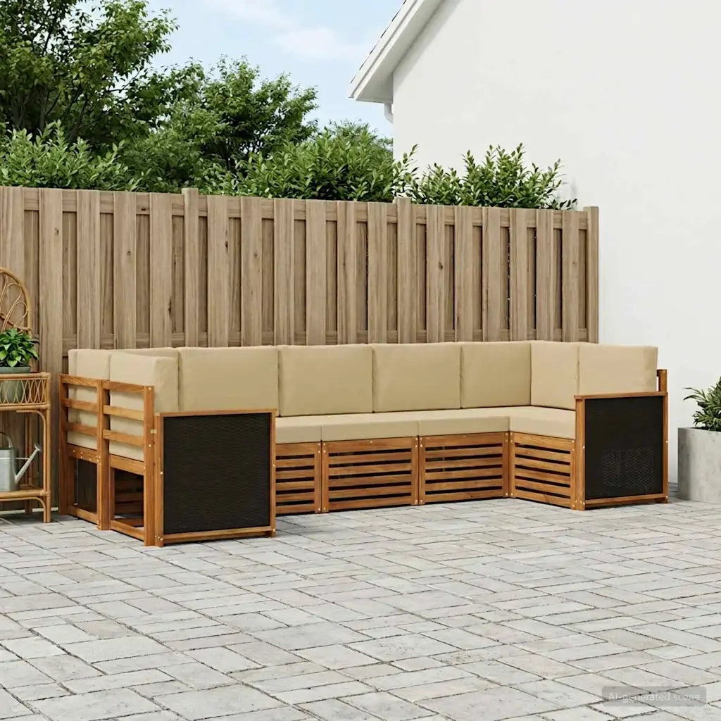 Set divano sezionale con cuscino 6 pcs Naturale 3384794