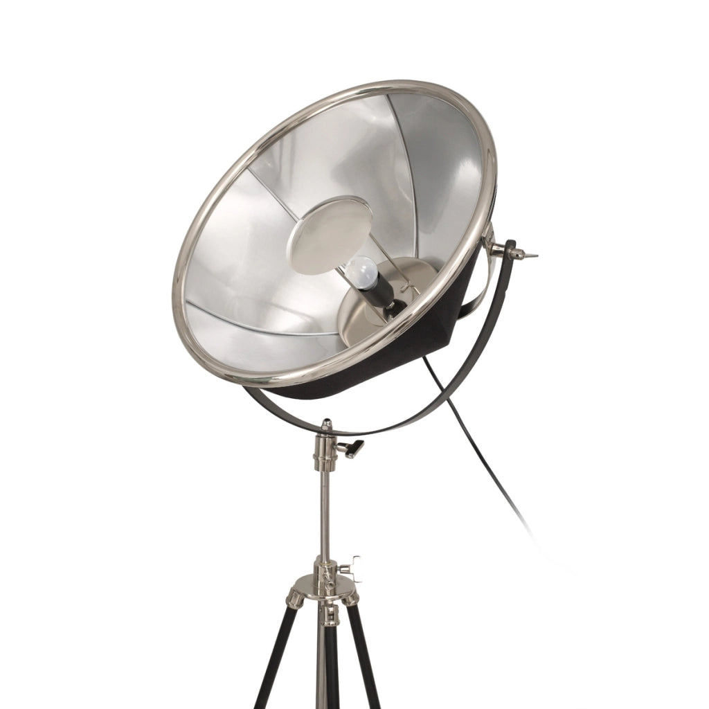 Lampada da terra Bowie in acciaio nero e argento