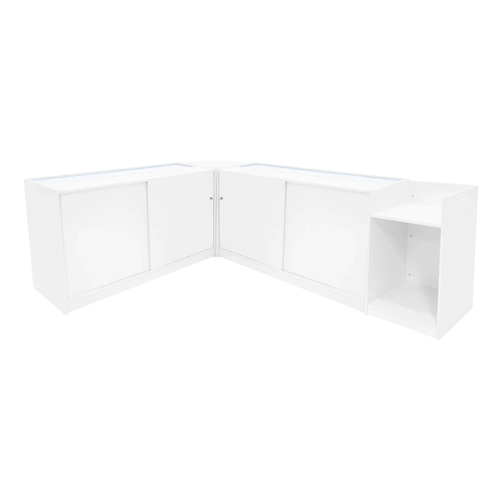 Set Banconi Bianco Hyperion LED K1500 B1500 LM60 TB60 con Serrature e Vetrina