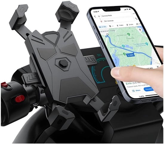 Supporto per telefono per moto 360° girevole - Braccio regolabile - Antivibrazioni - Installazione rapida - Materiale PVC resistente - Adatto per manubri da 15-33mm - Supporto per telefono per moto