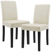 Kit di 2 sedie imbottite con gambe in legno massello, rivestimento sintetico, design crema e nero, 90 x 37/42 x 48 cm 03_0002359