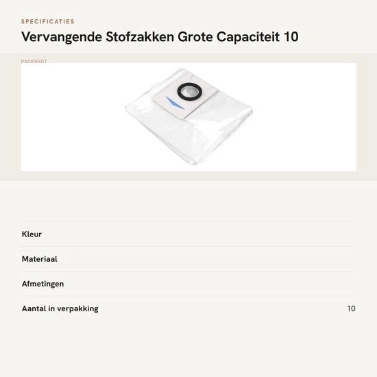 Set di Sacco di Ricambio per Aspirapolvere - 10 Pezzi - Adatto per X1/T20 Omni - Grande Capacità - Impermeabile - Prestazioni Migliorate - Sacco per Aspirapolvere