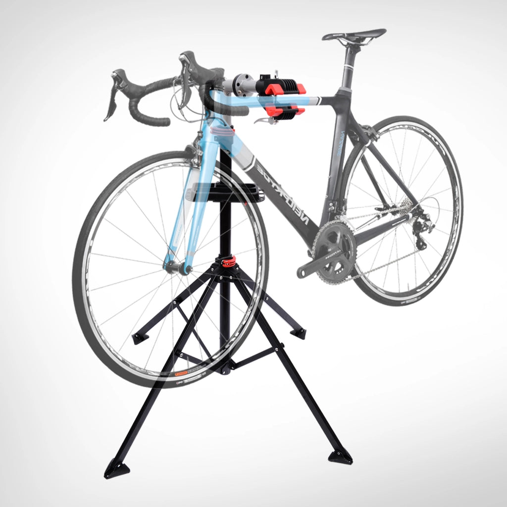 Cavalletto Bicicletta Regolabile in Altezza e Girevole ¨C zephmum ¨C Nero 100x100x109-180 cm