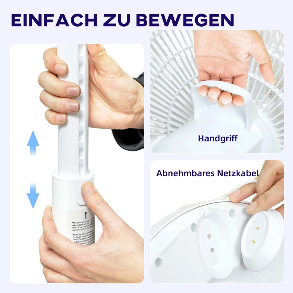 Ventilatore 3 Modi LED Oscillante ¨C zephmum ¨C Plastica Bianco