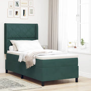 Letto a molle con strisce LED Verde Scuro 90 x 190 cm Velluto 3343901