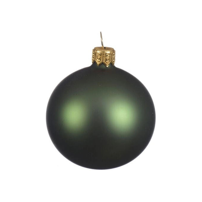 Kaemingk, Palla di Natale Verde, 8 cm, Lucido e Opaco, Set da 6