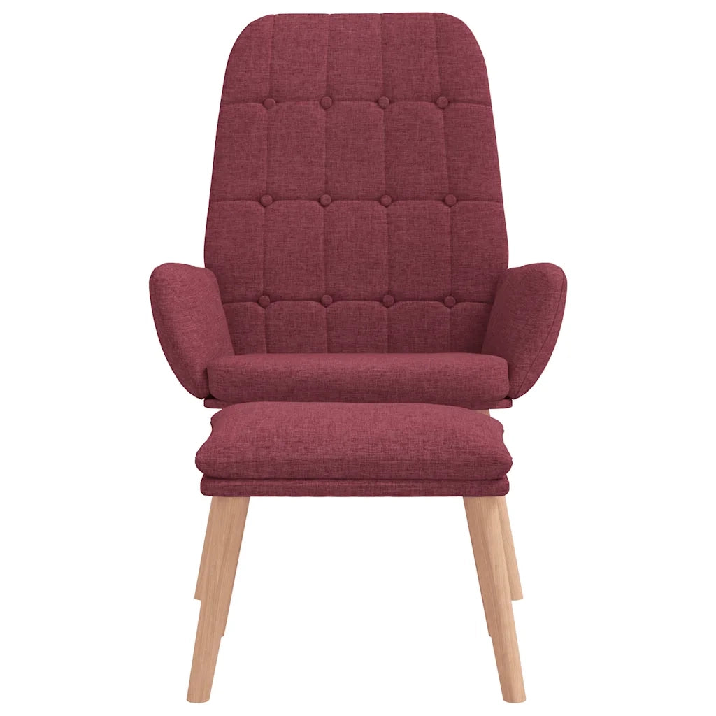 Poltrona Relax con Poggiapiedi Rosso Vino in Tessuto 3315155