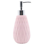 Trade Shop - Dispenser Per Sapone Liquido Rosa Lavorato Accessorio Per Arredo Bagno 79946 -