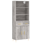 Buffet credenza cassettiera armadio mobile contenitore organizer cucina soggiorno salotto rovere Sonoma alto 69,5 x 34 x 180 cm legno ingegnerizzato grigio 02_0035484