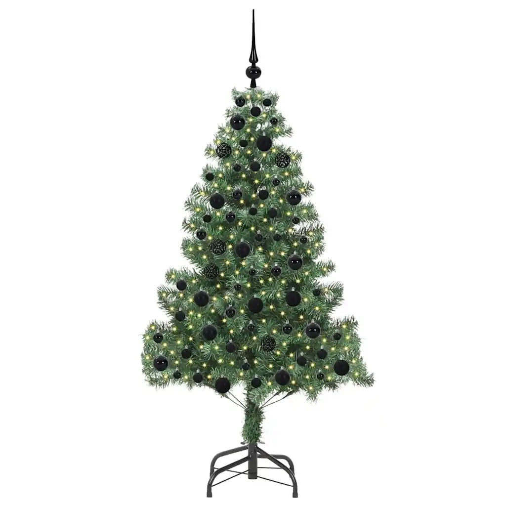 Albero di Natale con 300 LED con supporto-Luci decorative natalizie Verde 180 cm PVC 832645