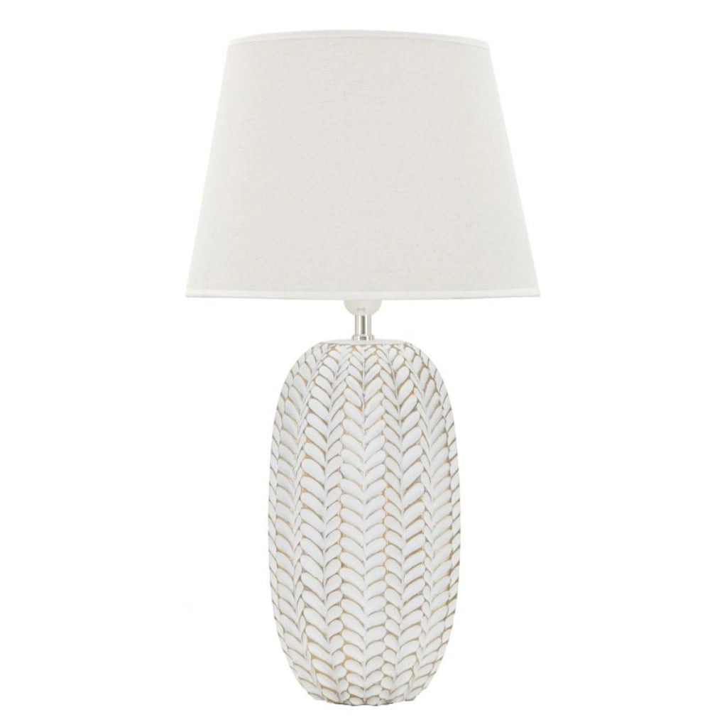 Lampada da Tavolo MF161, Bianco, Poliresina, 35x35x65 cm, Seven Design