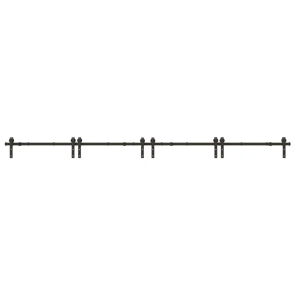 Kit di Binari per Porte Scorrevoli 400 cm Acciaio Nero CFW1480950