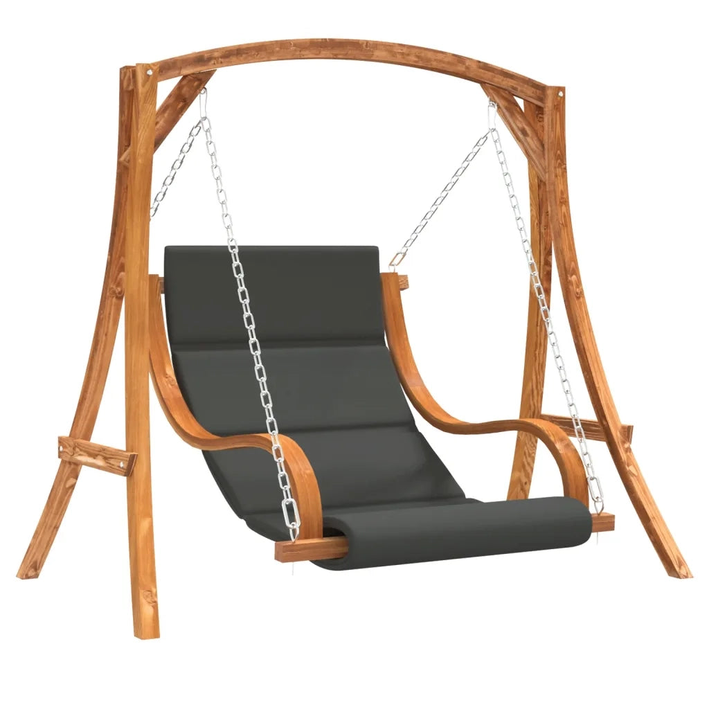 Sedia a Dondolo con Cuscino Massello di Abete Finitura in Teak 3200618
