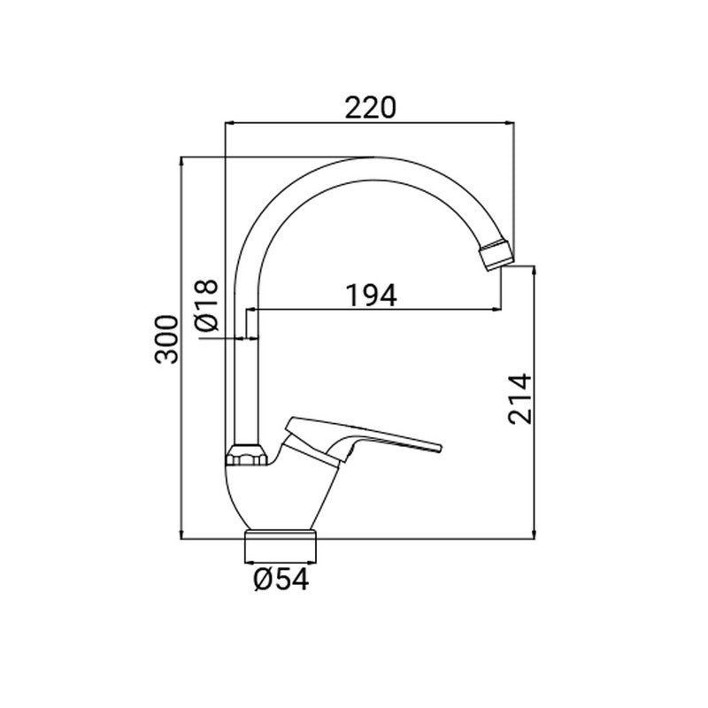 Miscelatore Lavello Bocca Alta Serie Linda Cromato