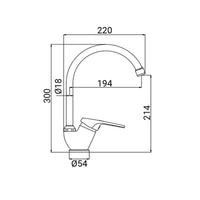 Miscelatore Lavello Bocca Alta Serie Linda Cromato