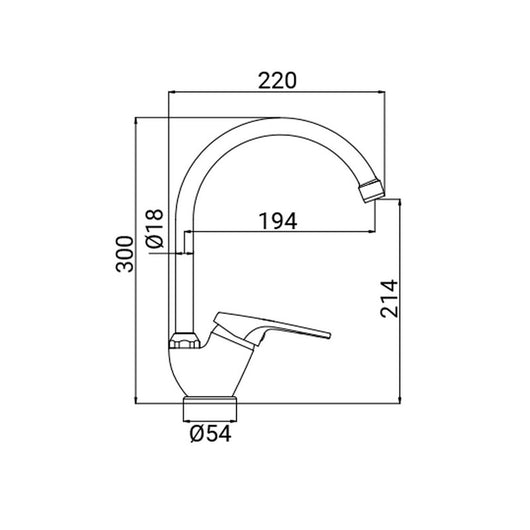Miscelatore Lavello Bocca Alta Serie Linda Cromato