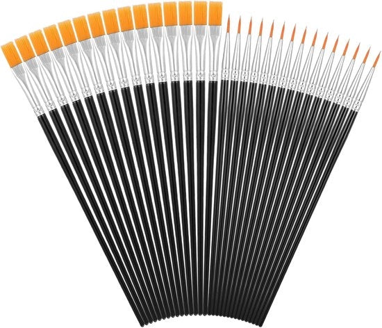 Set di pennelli da 30 pezzi - set di pennelli per artisti - pennelli a olio - aquarello e acrilico - set di pennelli per artisti per corpo - viso - pietra - tela - disegno - artigianato