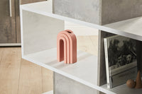 Libreria Modulare 6 Ripiani 150x215x38 cm Ossido Bianco/Cemento