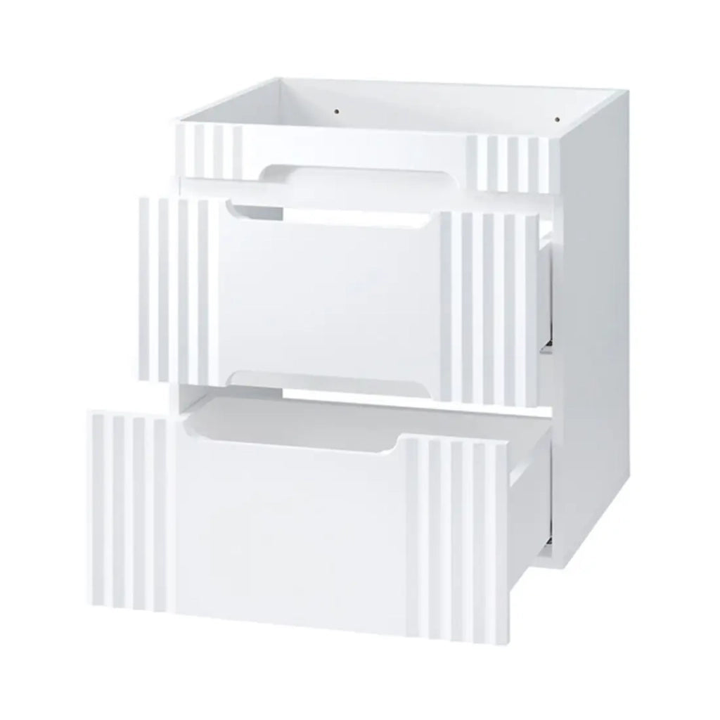 Set bagno FIDJI: mobiletto sotto lavabo 60cm + lavabo da incasso bianco + sifone + piedi