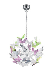 Lampada a sospensione con farfalle, metallo, multicolor, D 50 cm, Butterfly
