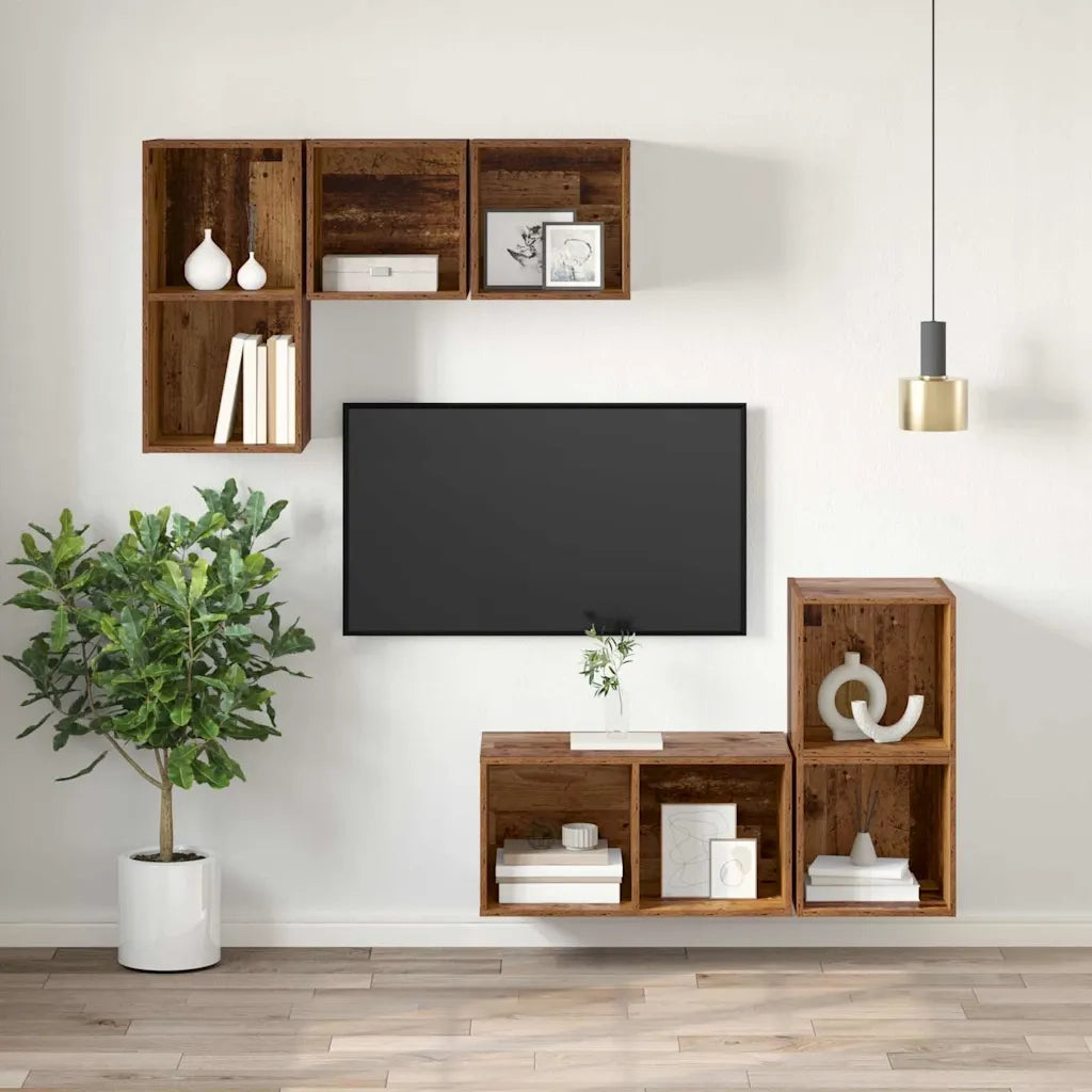 Set mobile TV Legno vecchio 37 x 37 x 72 cm Legno multistrato 875078