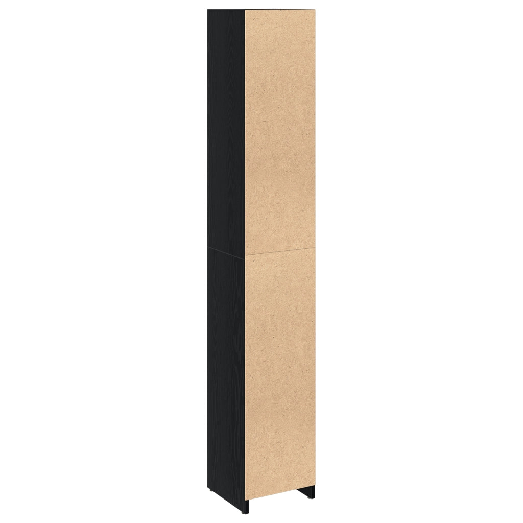 Mobile da bagno  Nero Rovere 30x30x183,5 cm Legno ingegnerizzato