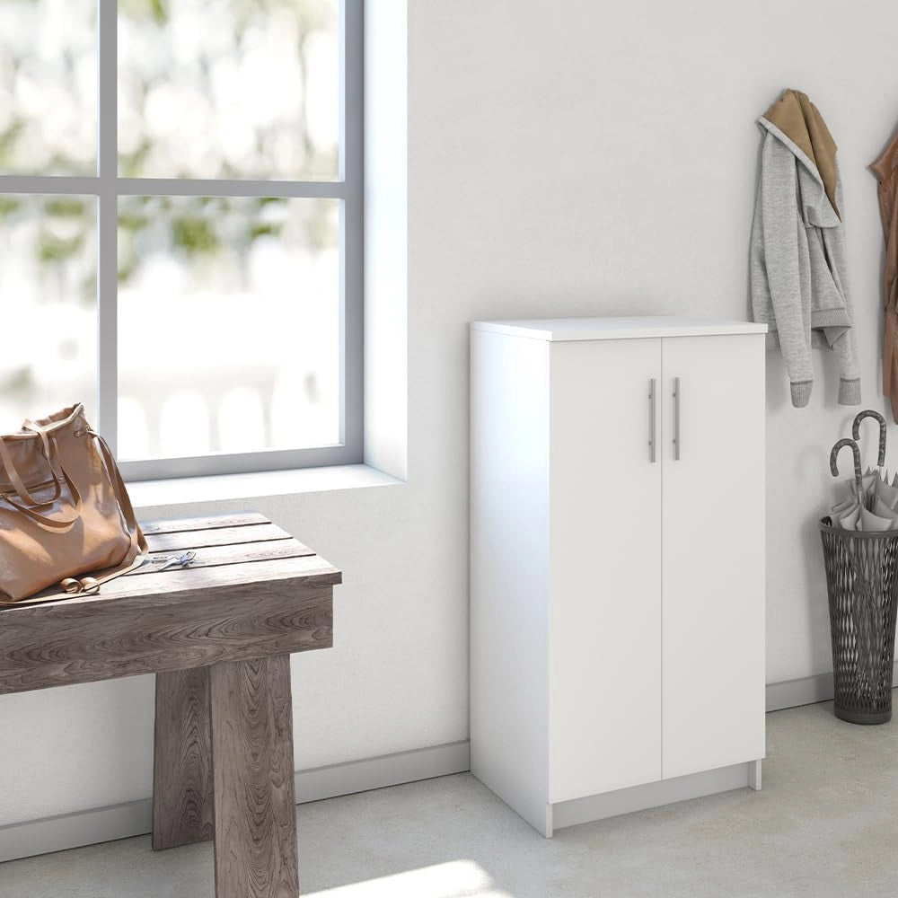 Mobile porta scarpe Dalia, Bianco, 56 x 108 cm, adatto per riporre fino a 21 paia di scarpe