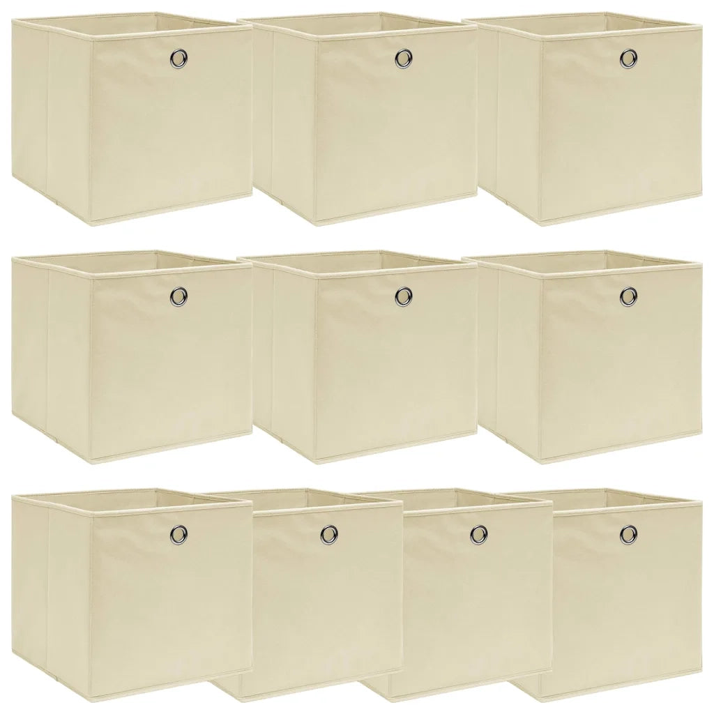 Scatole 10 pz Crema 32x32x32 cm in Tessuto cod mxl 52336