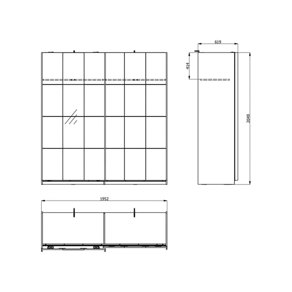 Armadio Camera da Letto Asilah, Guardaroba 2 Ante 2 Ripiani, 195x205h cm Bianco Opaco