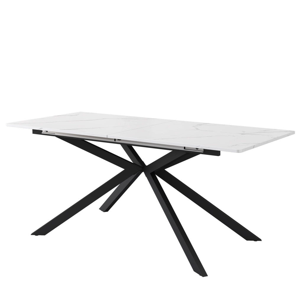 Tavolo da pranzo estensibile in MDF nero e bianco