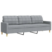 Divano | Divano da soggiorno | Sofa a 3 Posti Grigio Chiaro 210 cm in Tessuto