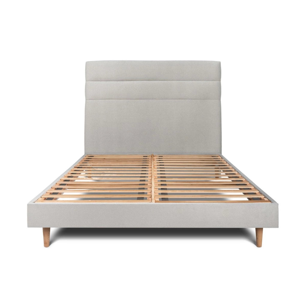 Letto 140x190 cm con testiera in linea - Tessuto velluto